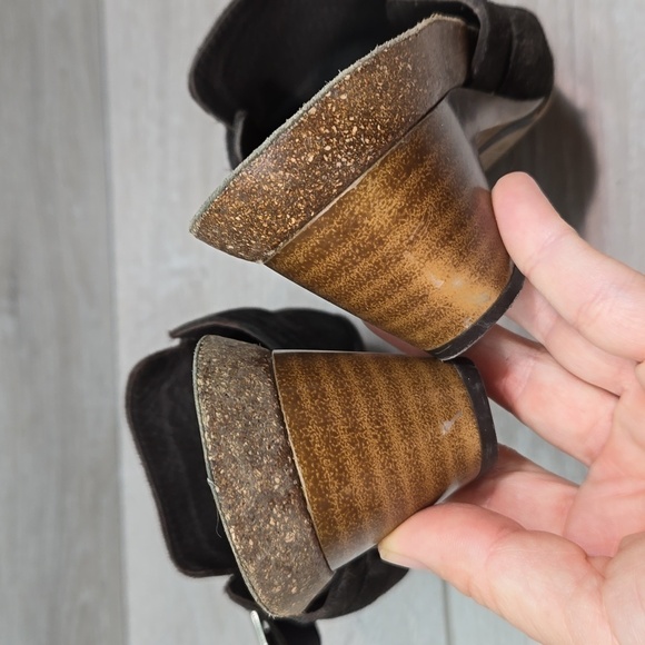 Papillio By Birkenstock Women Suede Heels Mary Jane Clog sz 38/7 - Picture 6 of 12